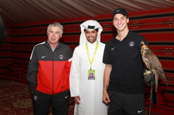 Paris Saint Germain Players Attend Day Two Of The Qatar Open 2013